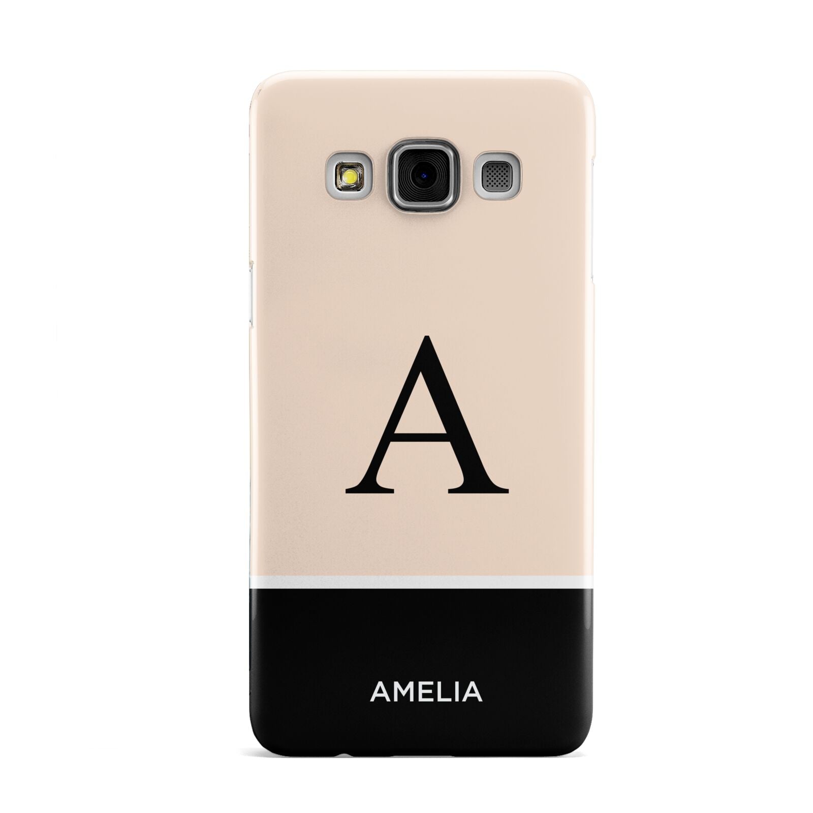 Black Neutral Personalised Initial Samsung Galaxy A3 Case