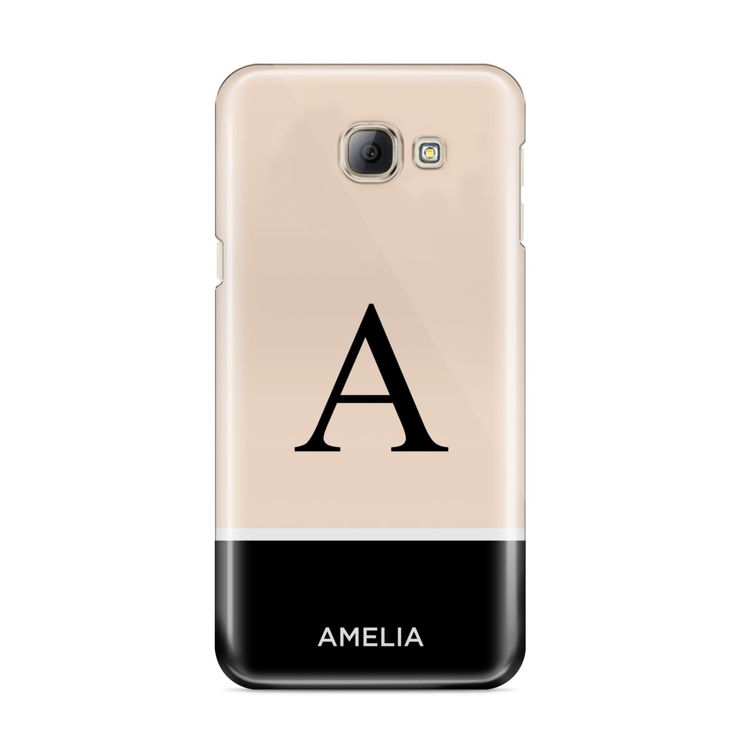 Black Neutral Personalised Initial Samsung Galaxy A8 2016 Case