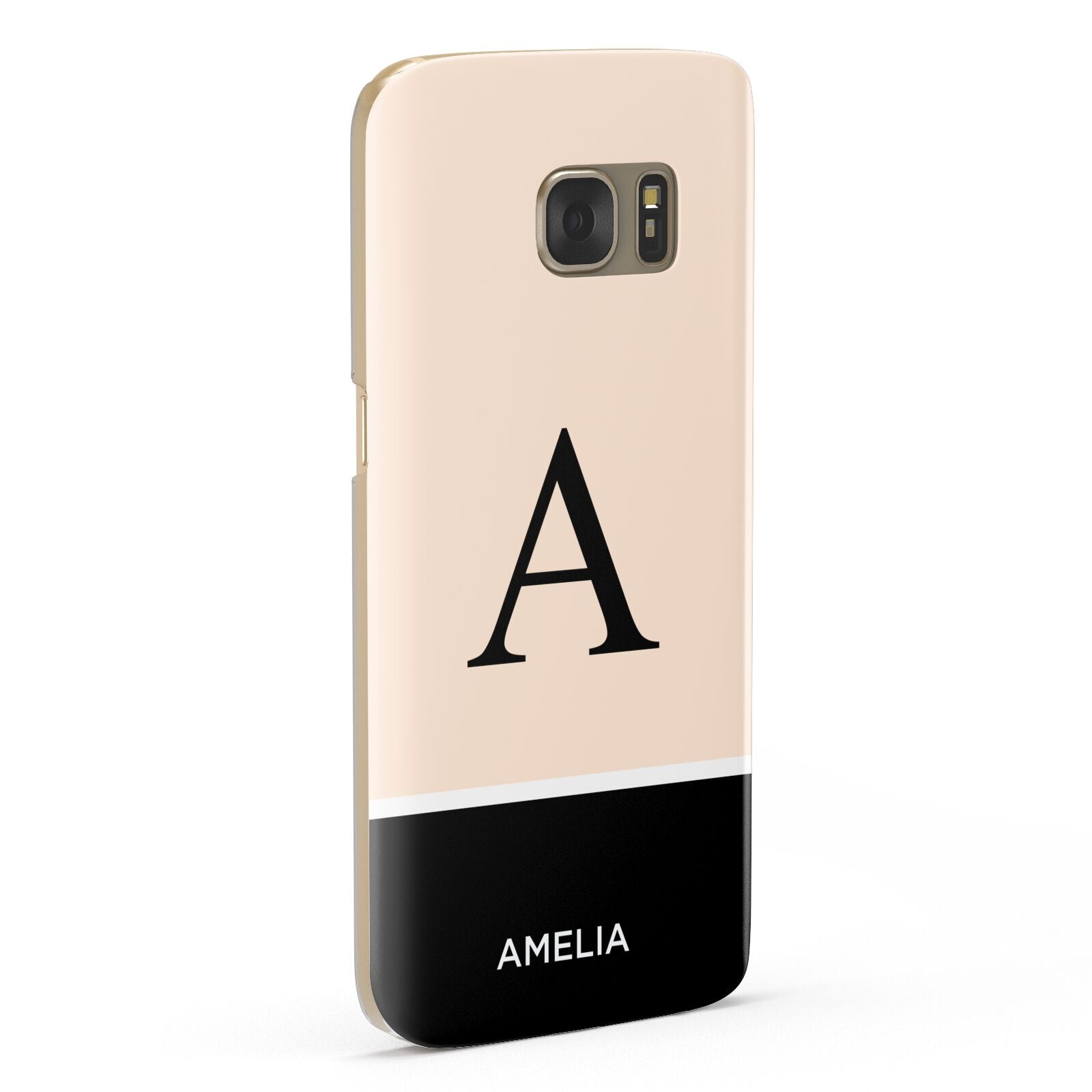 Black Neutral Personalised Initial Samsung Galaxy Case Fourty Five Degrees