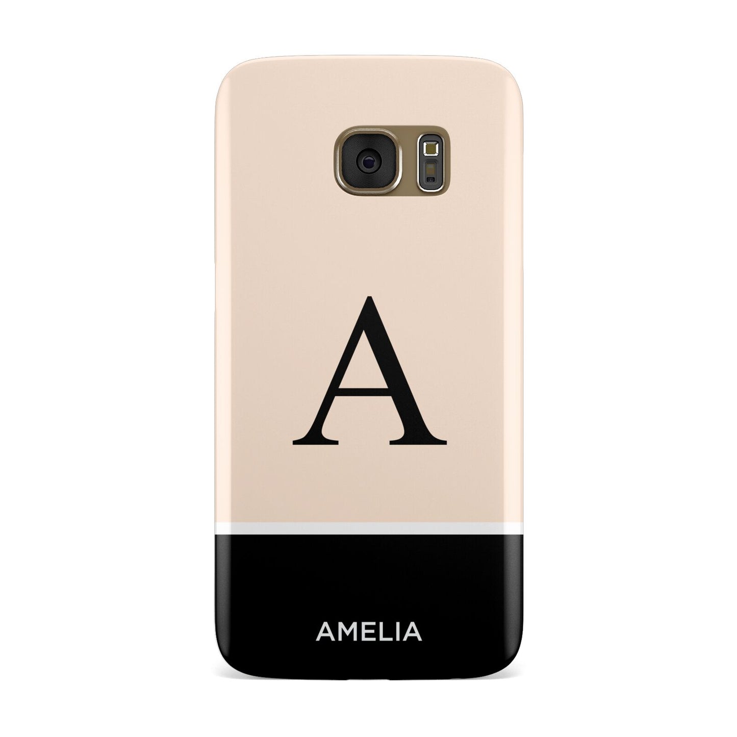 Black Neutral Personalised Initial Samsung Galaxy Case