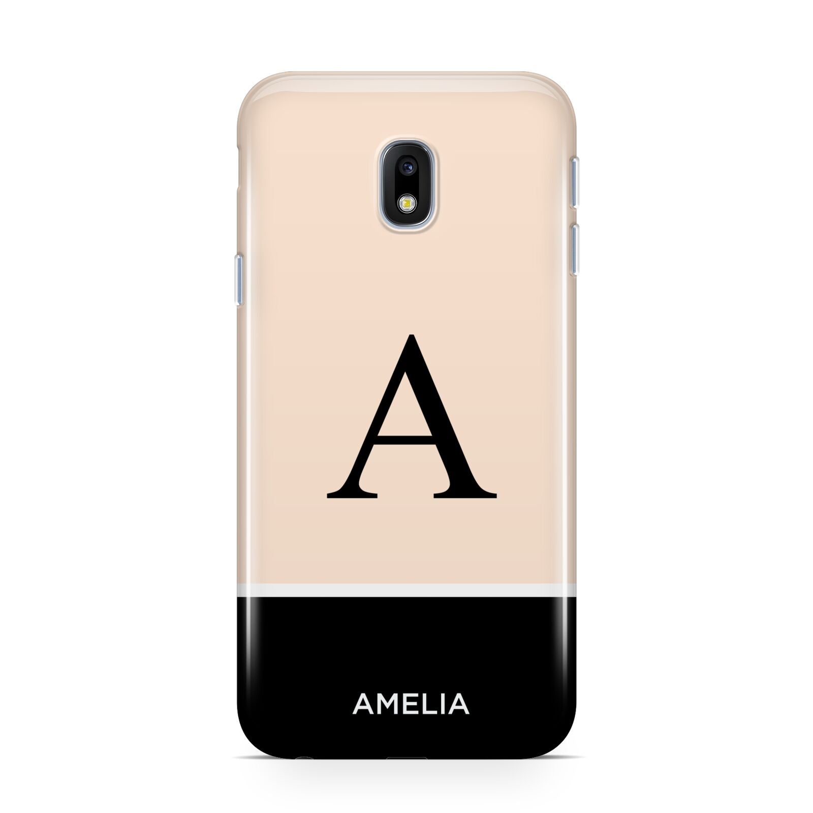 Black Neutral Personalised Initial Samsung Galaxy J3 2017 Case