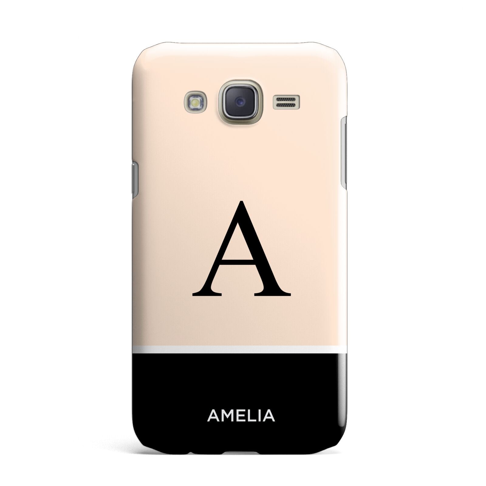 Black Neutral Personalised Initial Samsung Galaxy J7 Case