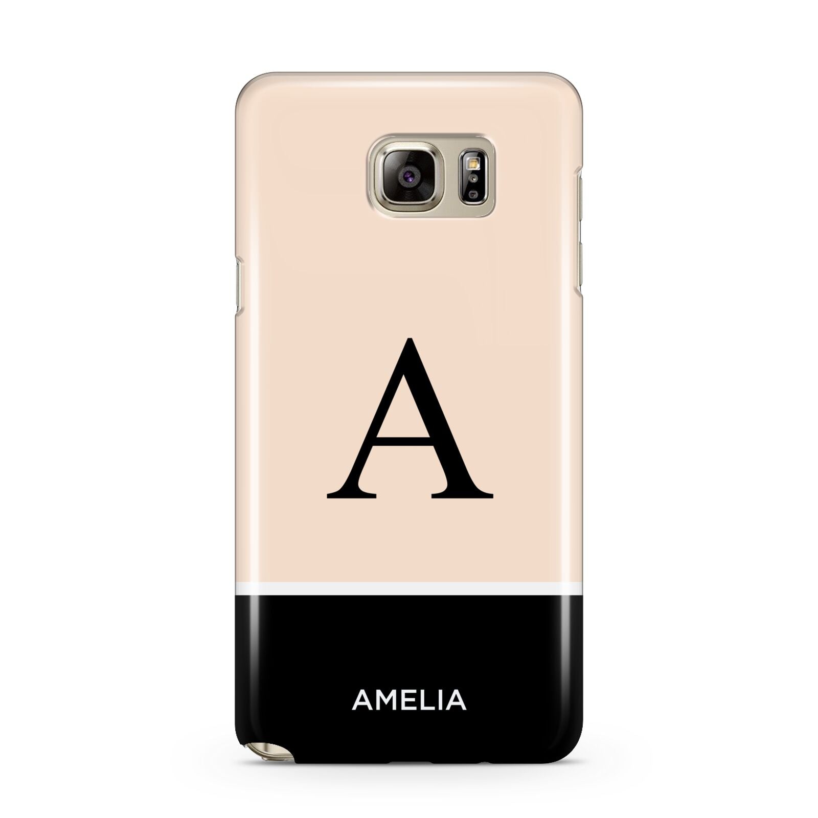 Black Neutral Personalised Initial Samsung Galaxy Note 5 Case