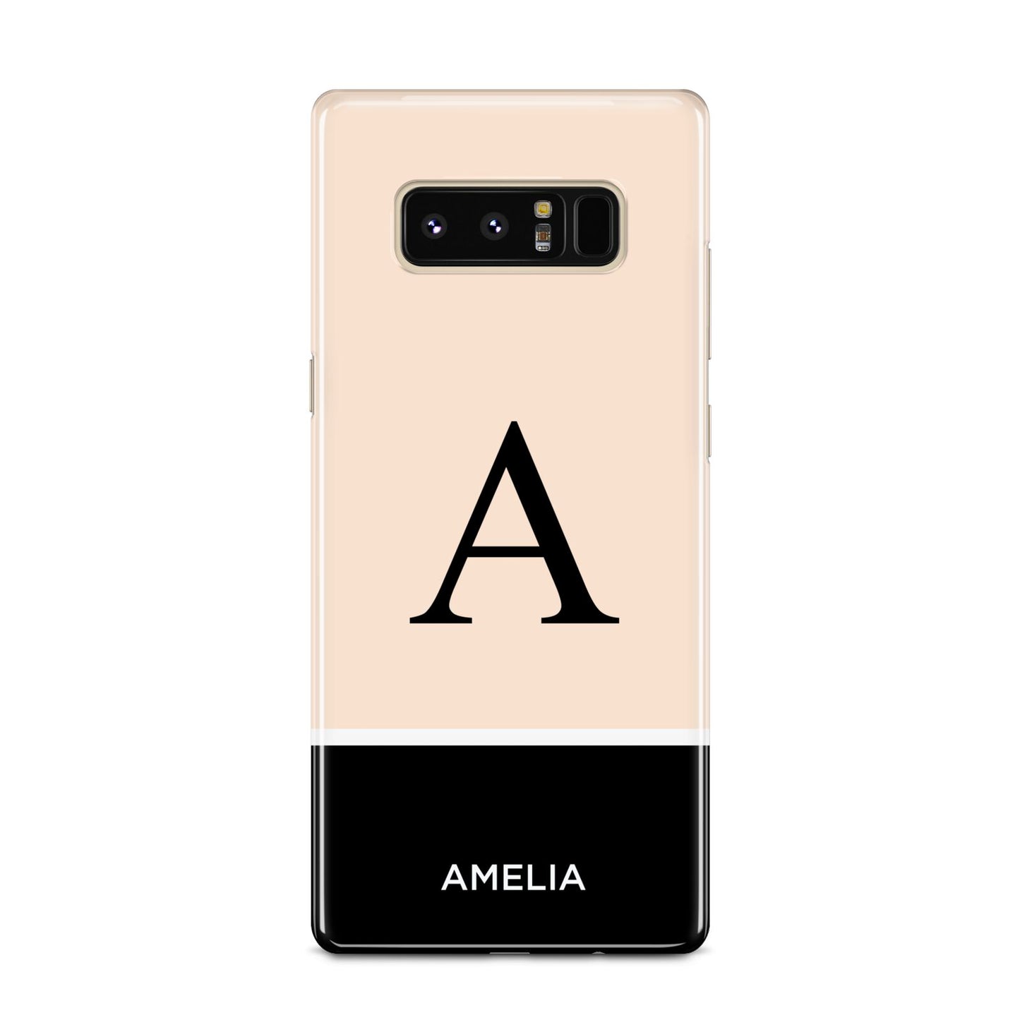 Black Neutral Personalised Initial Samsung Galaxy Note 8 Case