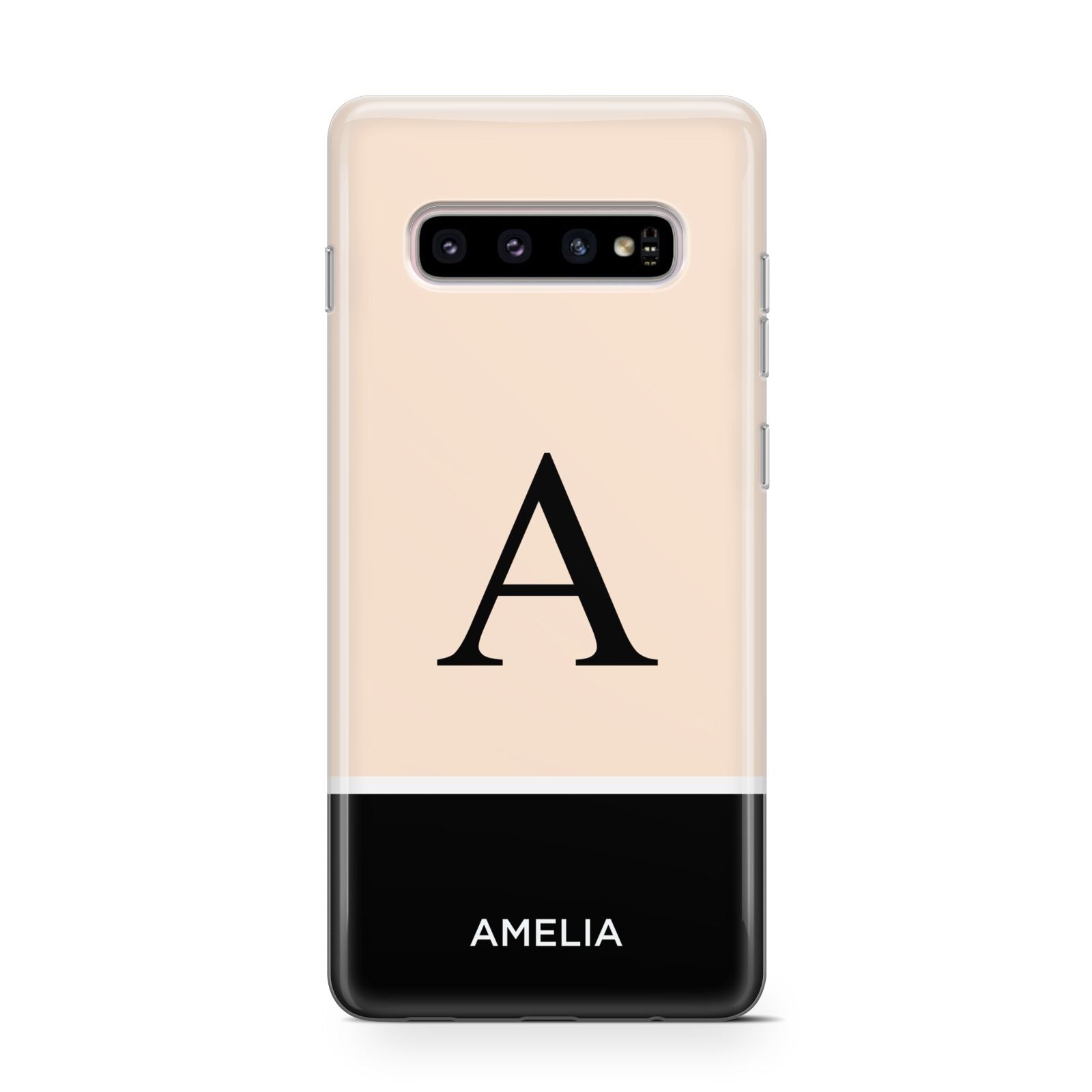 Black Neutral Personalised Initial Samsung Galaxy S10 Case