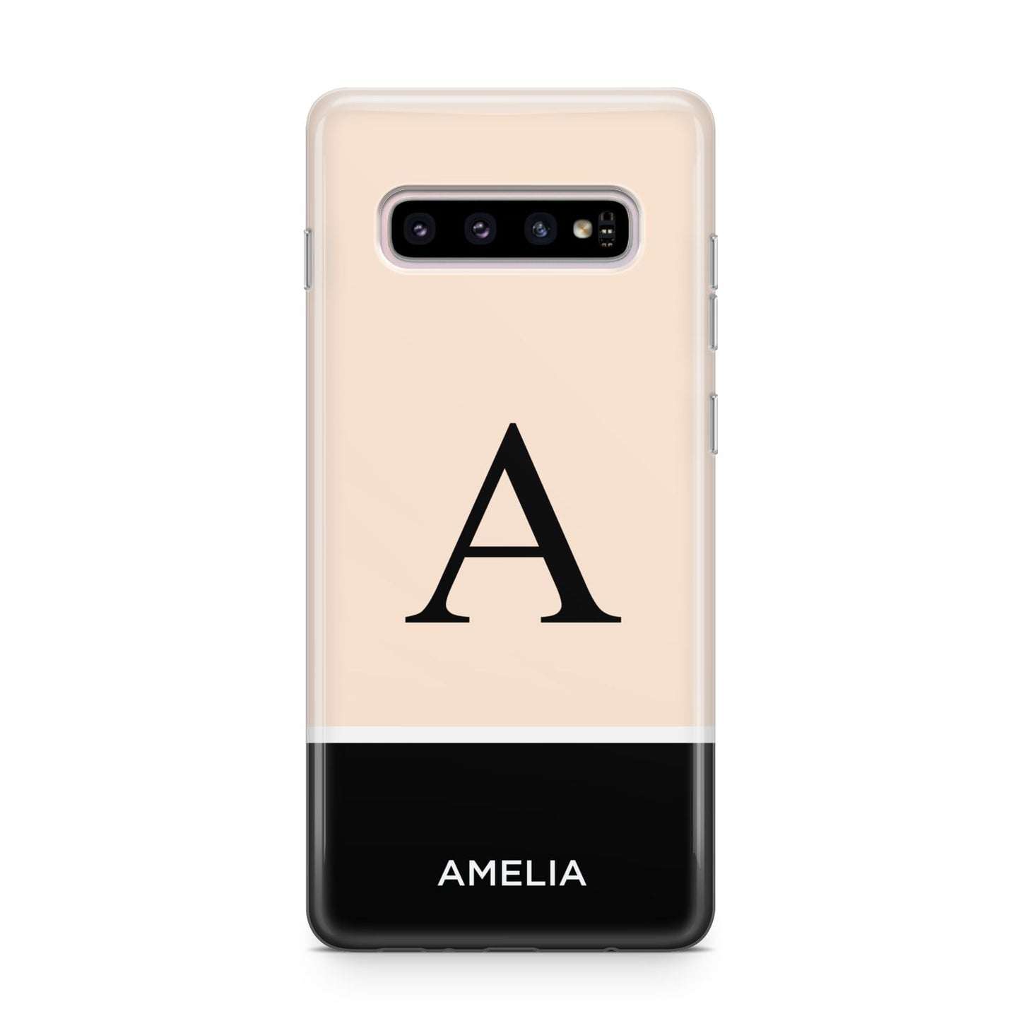 Black Neutral Personalised Initial Samsung Galaxy S10 Plus Case