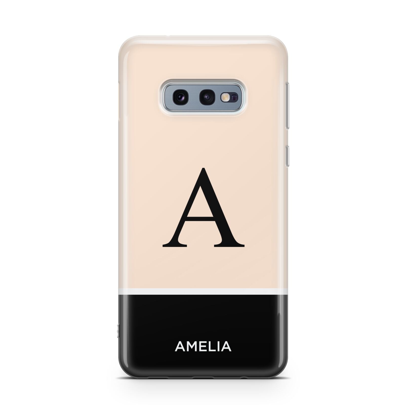 Black Neutral Personalised Initial Samsung Galaxy S10E Case