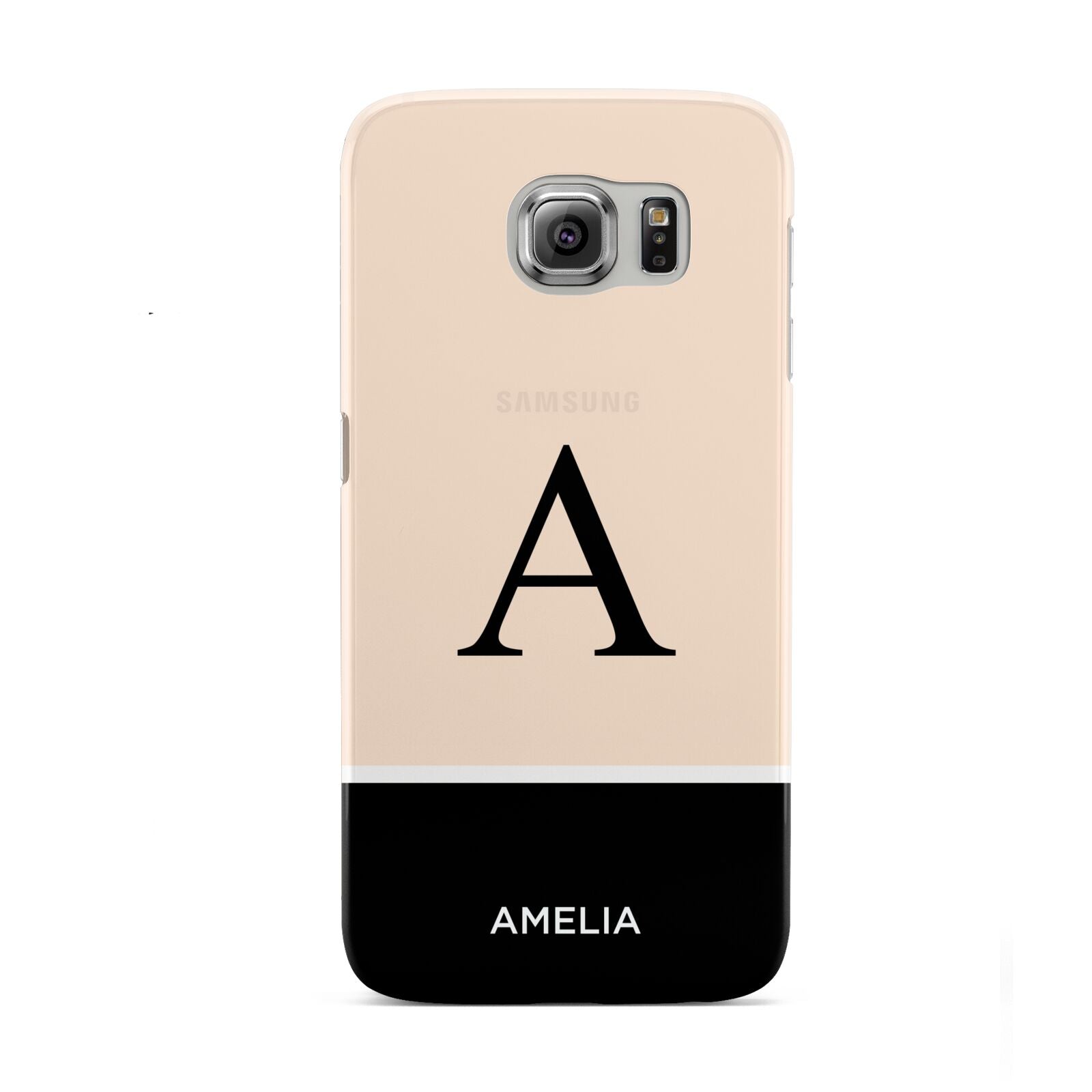 Black Neutral Personalised Initial Samsung Galaxy S6 Case