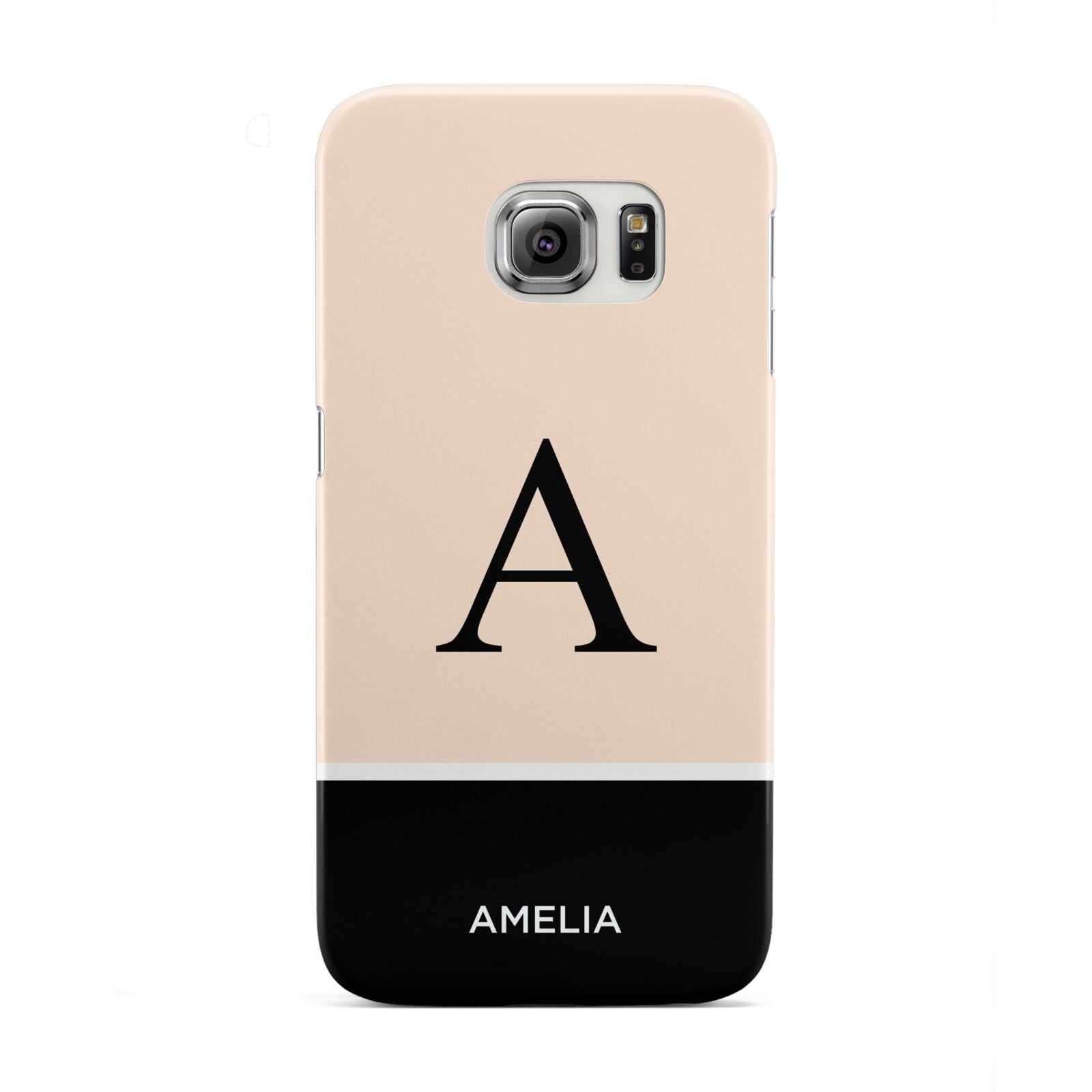 Black Neutral Personalised Initial Samsung Galaxy S6 Edge Case