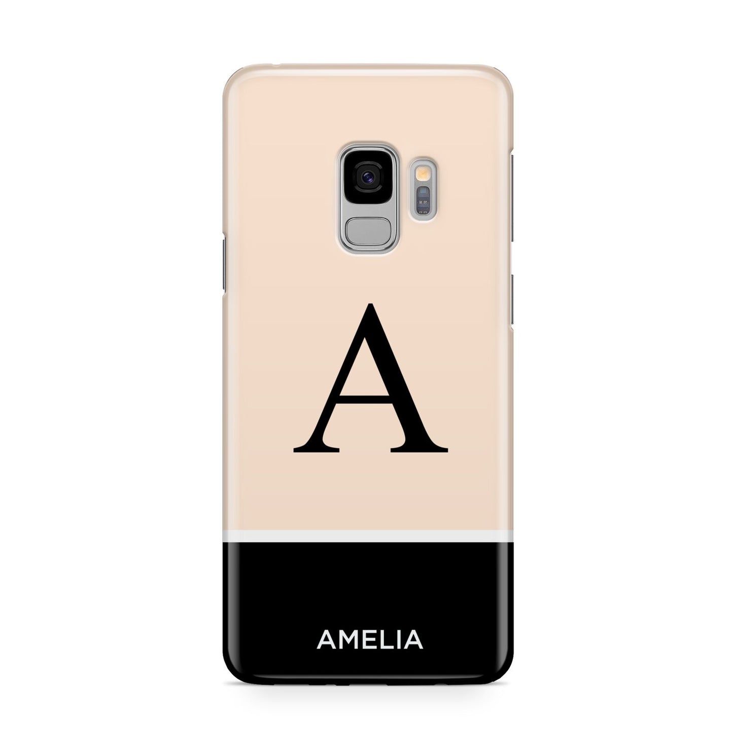 Black Neutral Personalised Initial Samsung Galaxy S9 Case