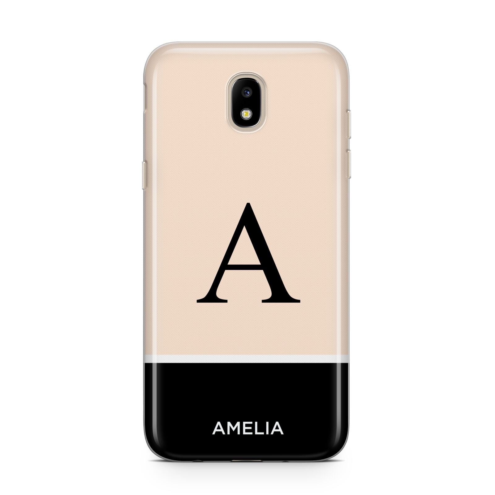 Black Neutral Personalised Initial Samsung J5 2017 Case