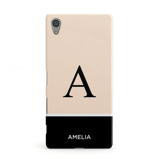 Black Neutral Personalised Initial Sony Xperia Case