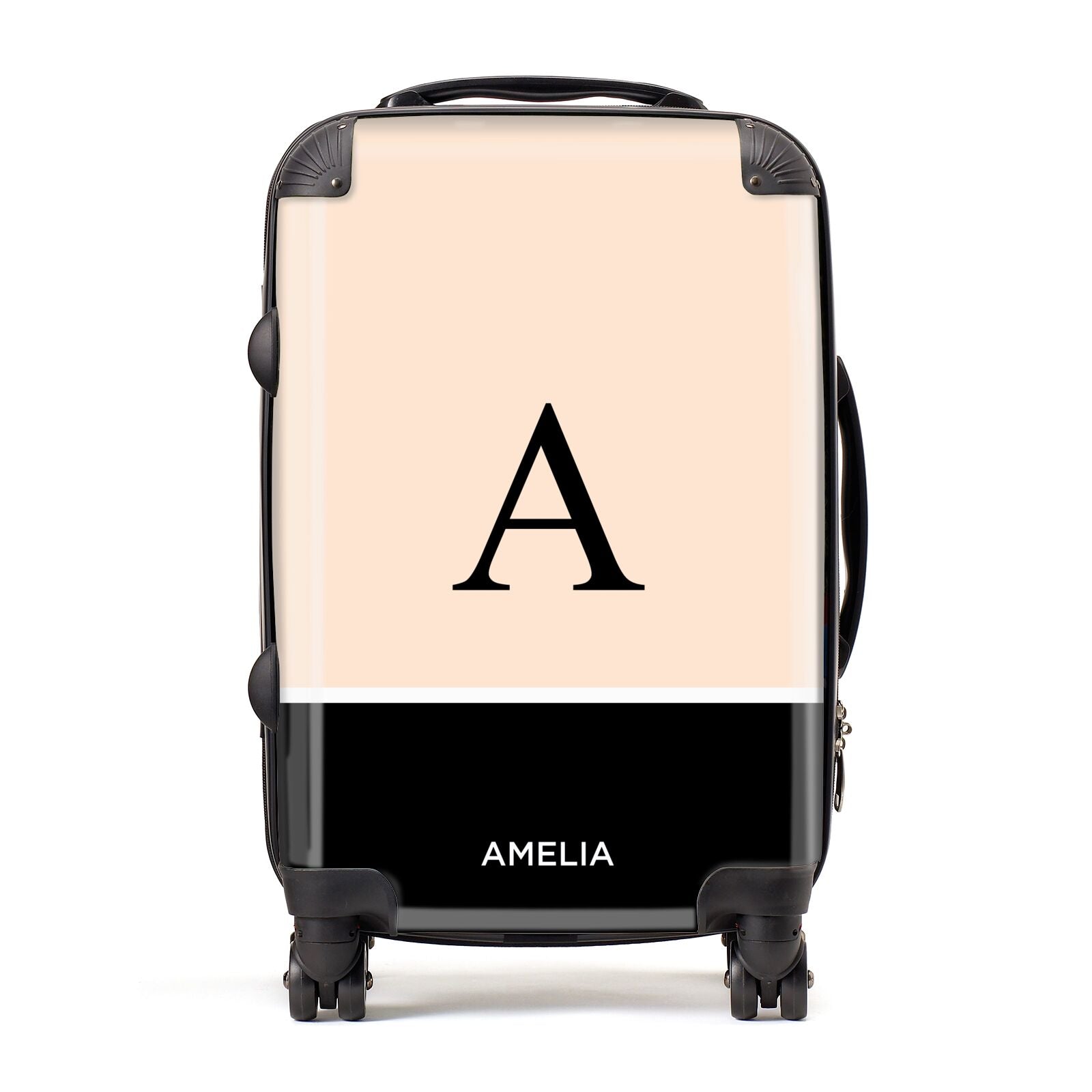 Black Neutral Personalised Initial Suitcase