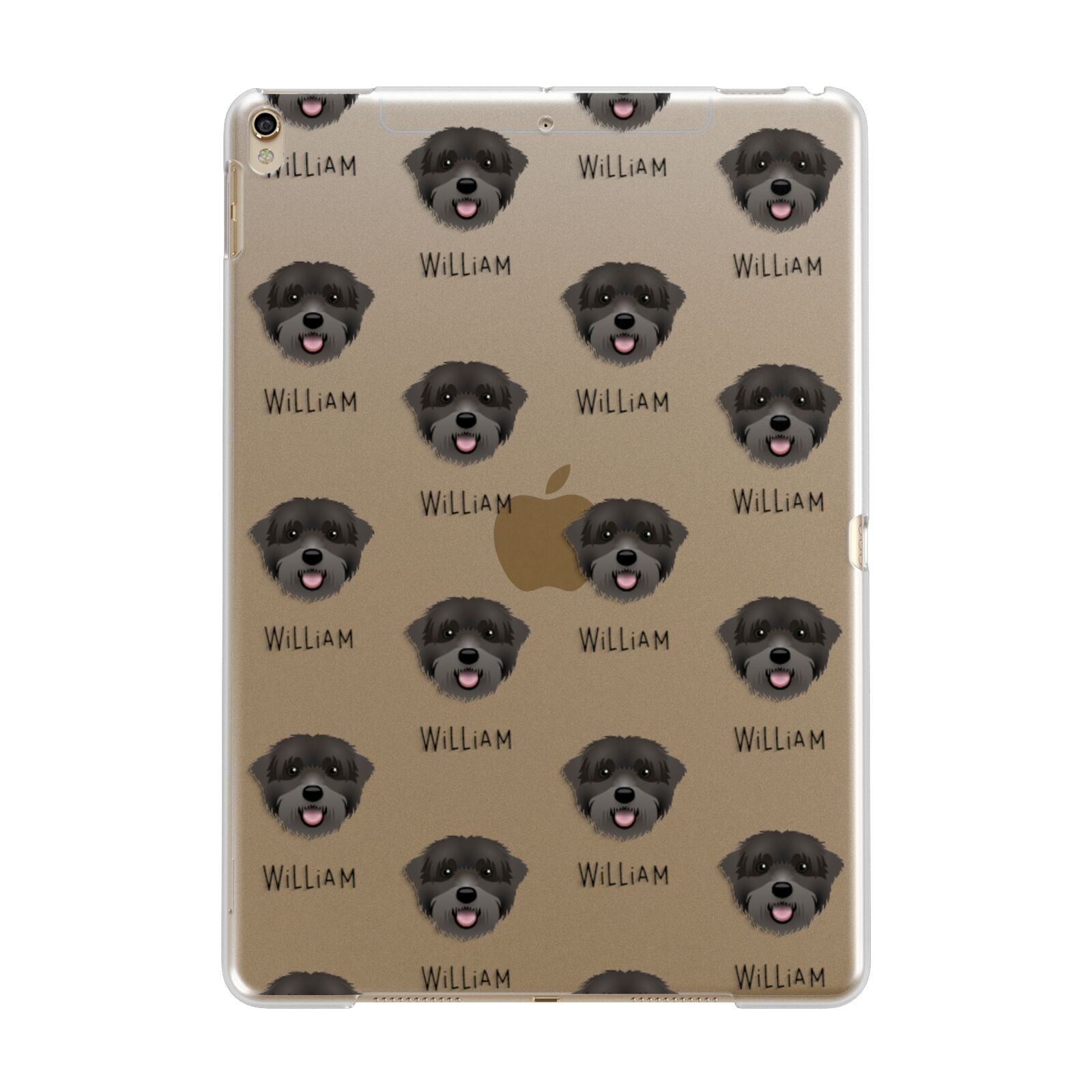 Black Russian Terrier Icon with Name Apple iPad Gold Case