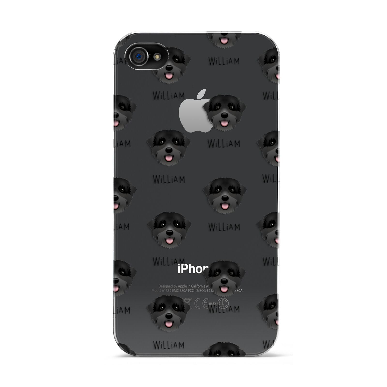Black Russian Terrier Icon with Name Apple iPhone 4s Case