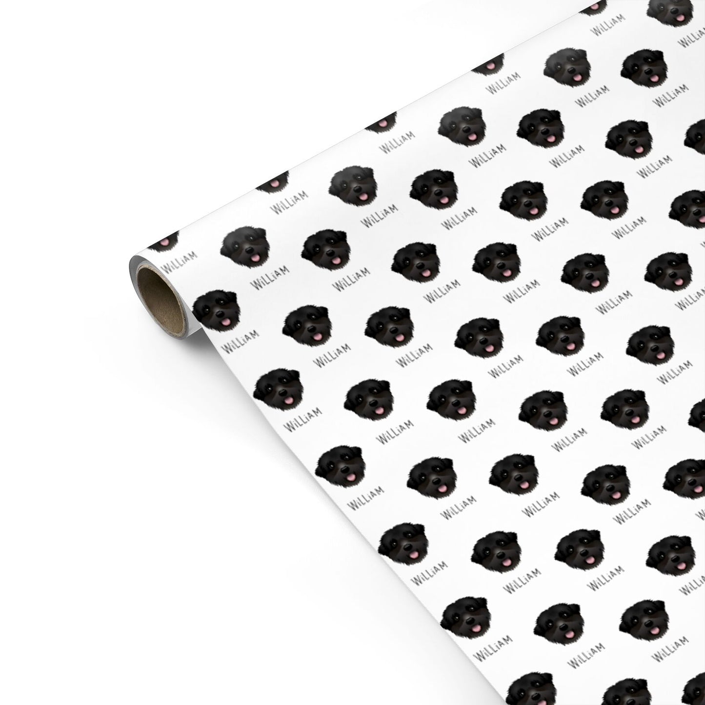 Black Russian Terrier Icon with Name Personalised Gift Wrap