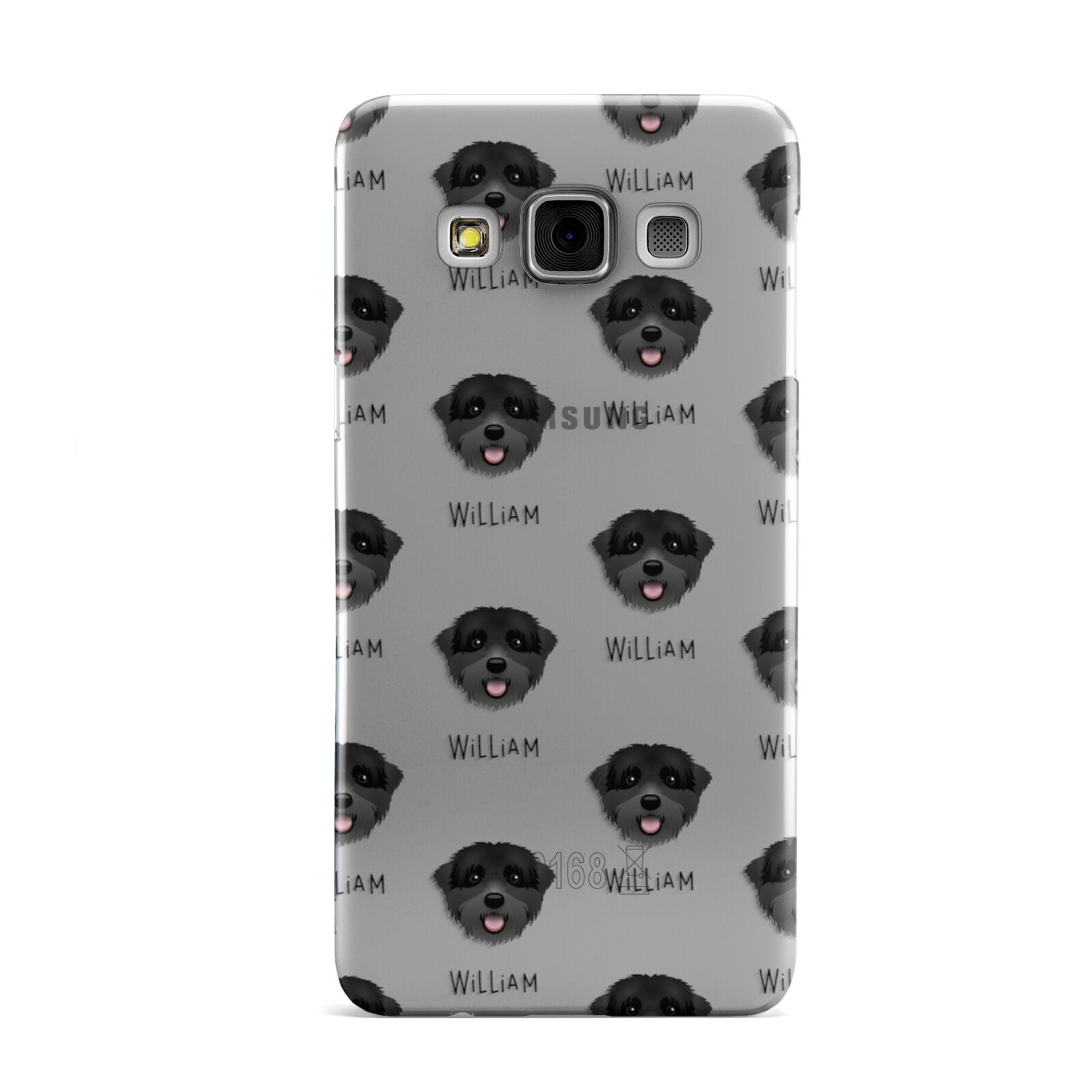 Black Russian Terrier Icon with Name Samsung Galaxy A3 Case