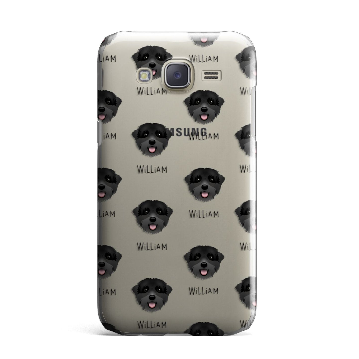 Black Russian Terrier Icon with Name Samsung Galaxy J7 Case