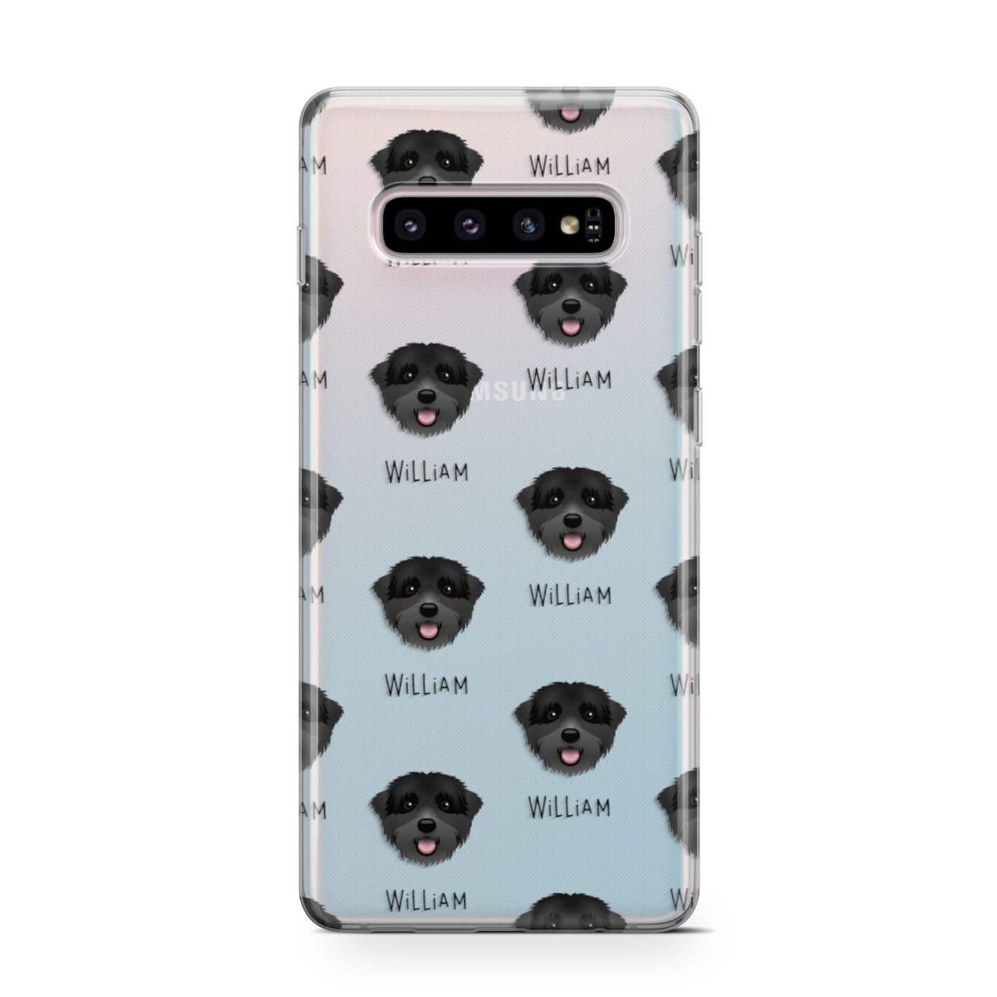 Black Russian Terrier Icon with Name Samsung Galaxy S10 Case