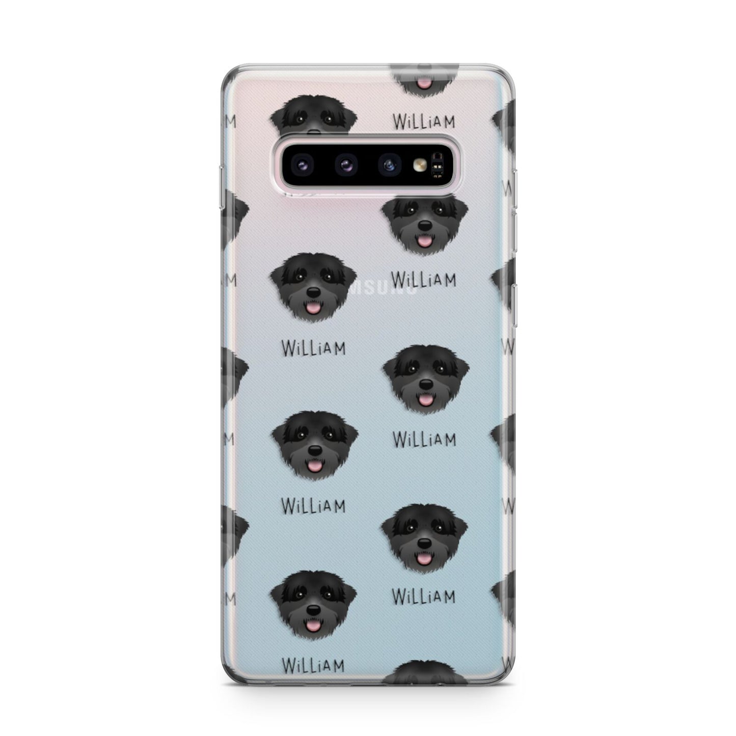 Black Russian Terrier Icon with Name Samsung Galaxy S10 Plus Case