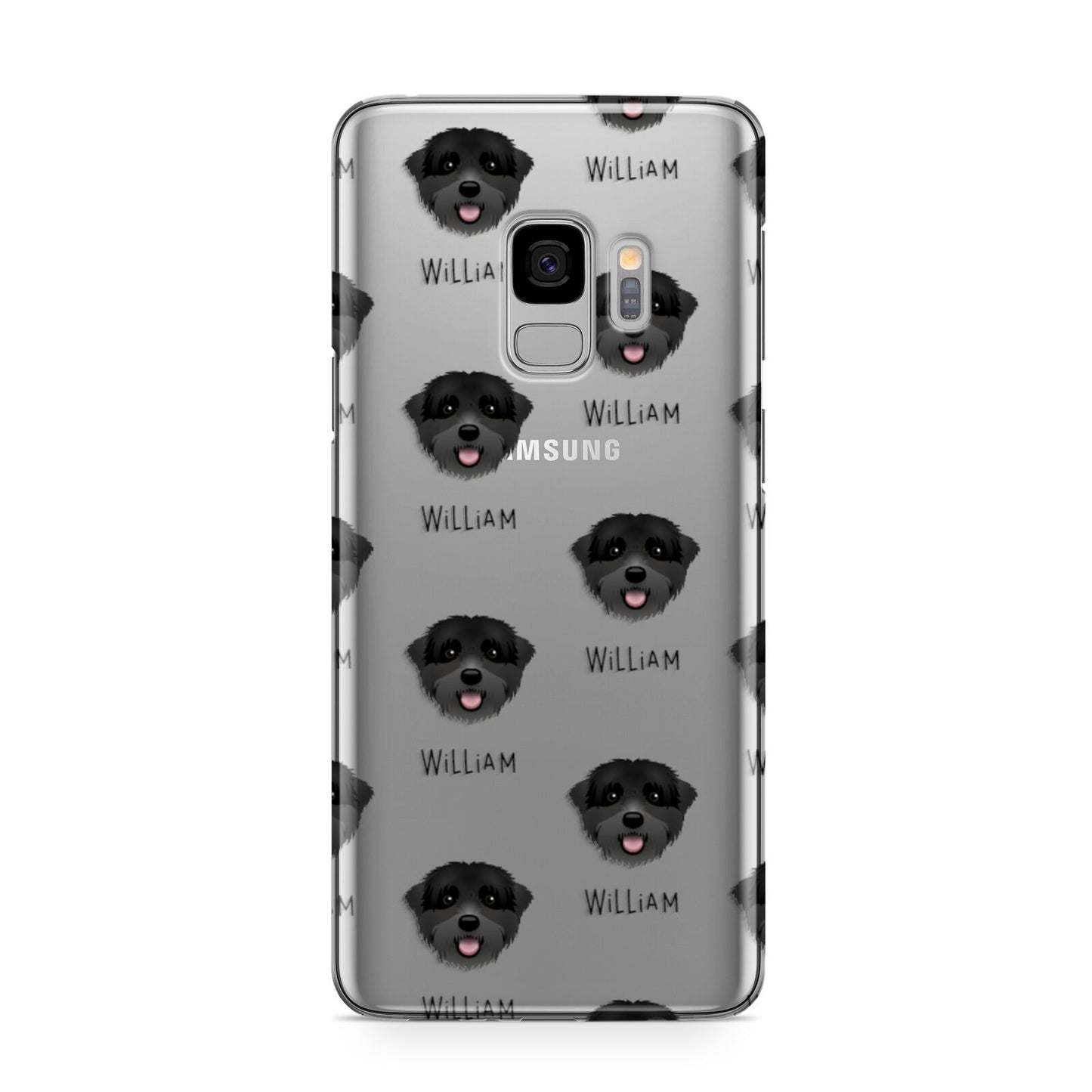 Black Russian Terrier Icon with Name Samsung Galaxy S9 Case