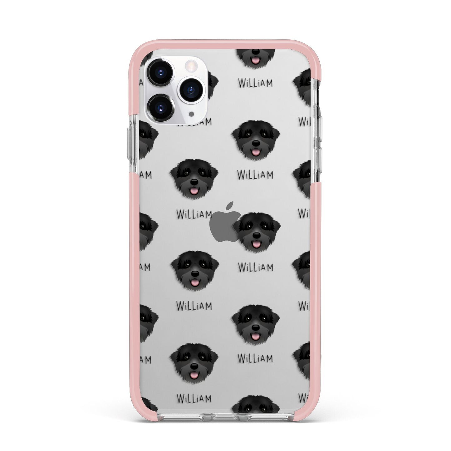 Black Russian Terrier Icon with Name iPhone 11 Pro Max Impact Pink Edge Case