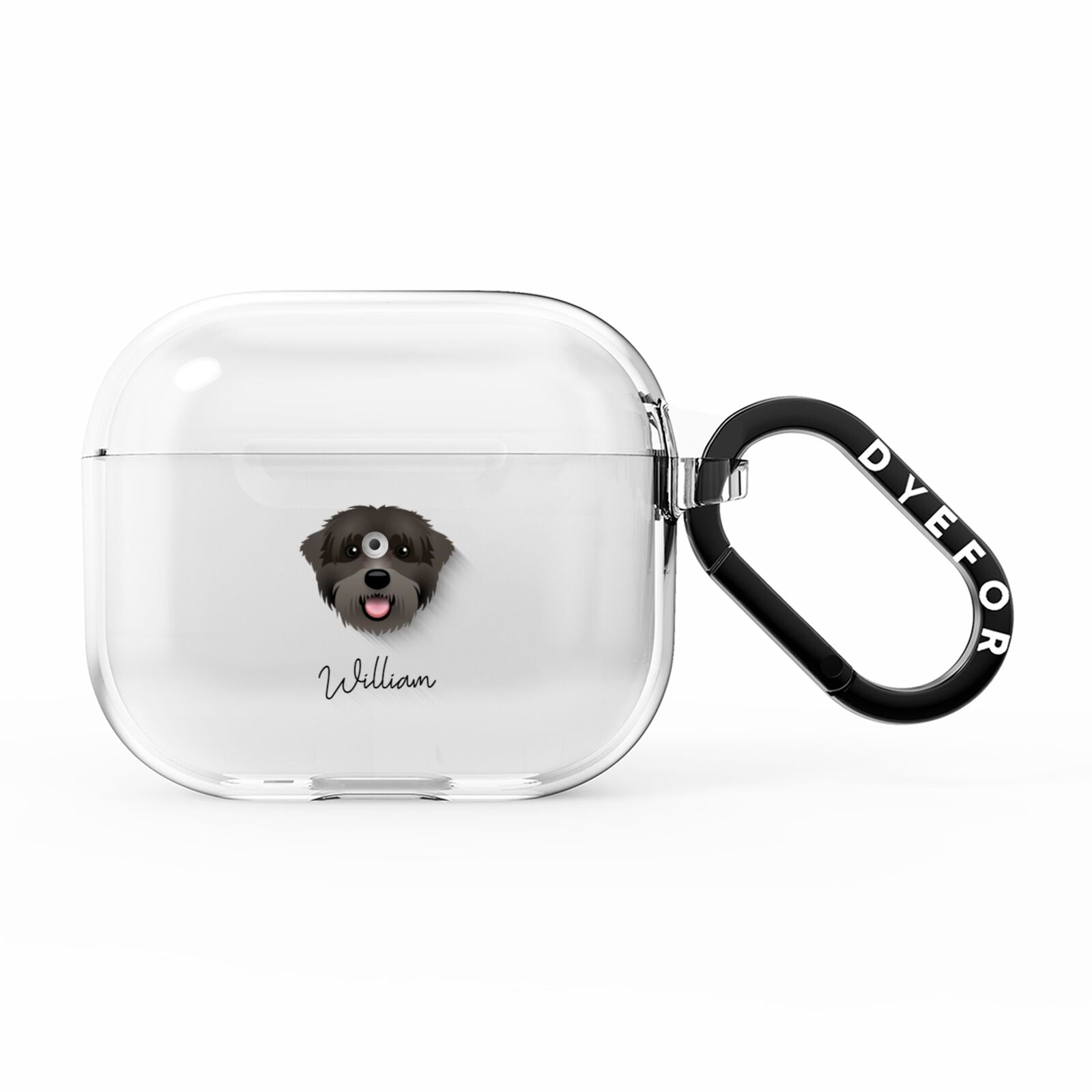 Black Russian Terrier Personalised AirPods Clear Case 3rd Gen
