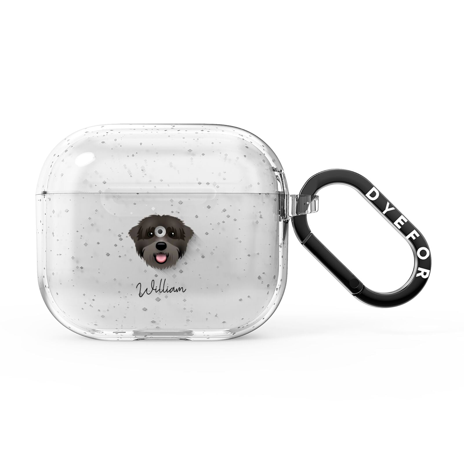 Black Russian Terrier Personalised AirPods Glitter Case 3rd Gen