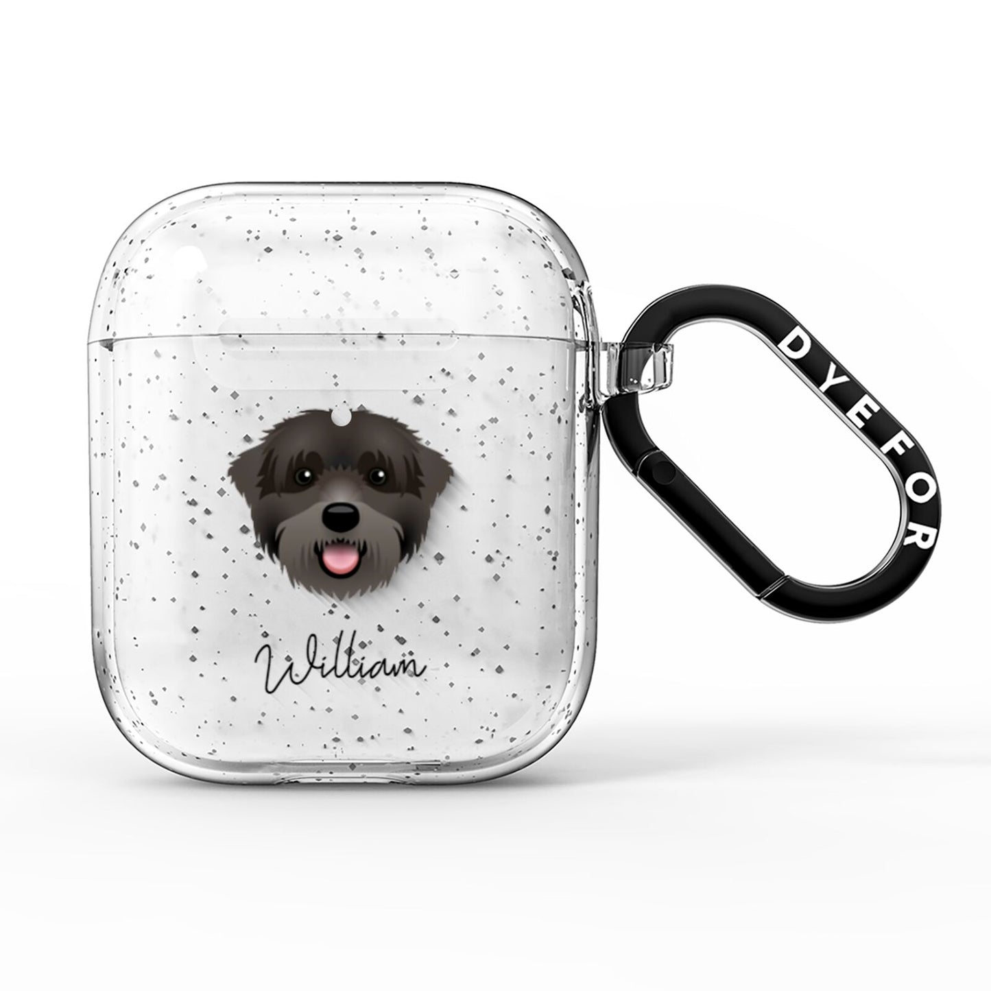 Black Russian Terrier Personalised AirPods Glitter Case