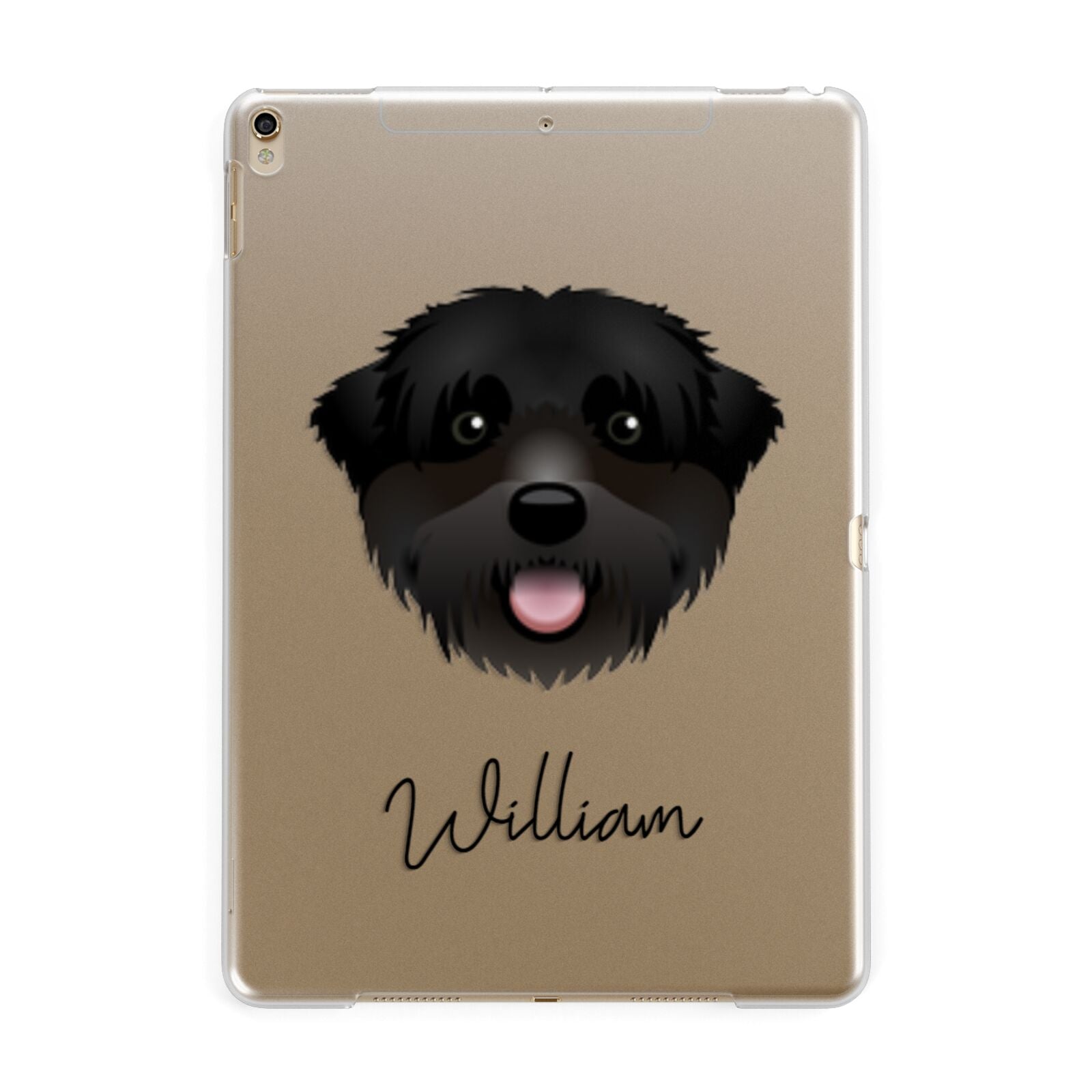 Black Russian Terrier Personalised Apple iPad Gold Case