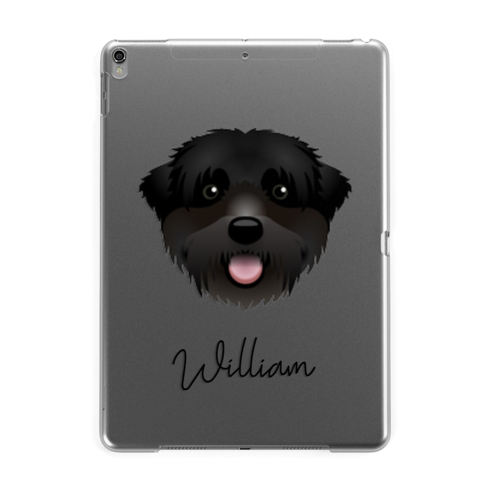 Black Russian Terrier Personalised Apple iPad Grey Case