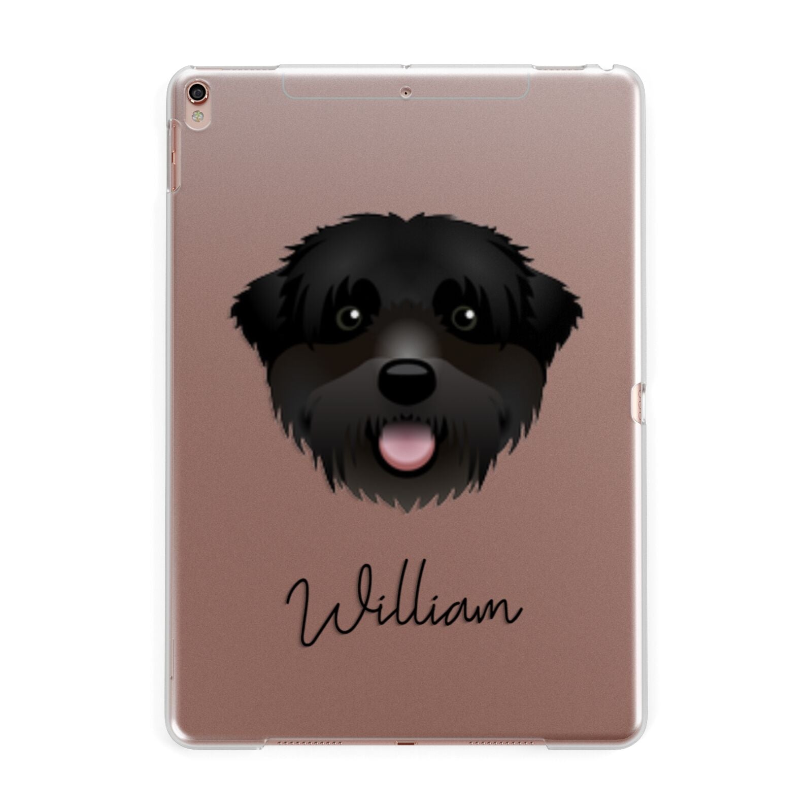 Black Russian Terrier Personalised Apple iPad Rose Gold Case