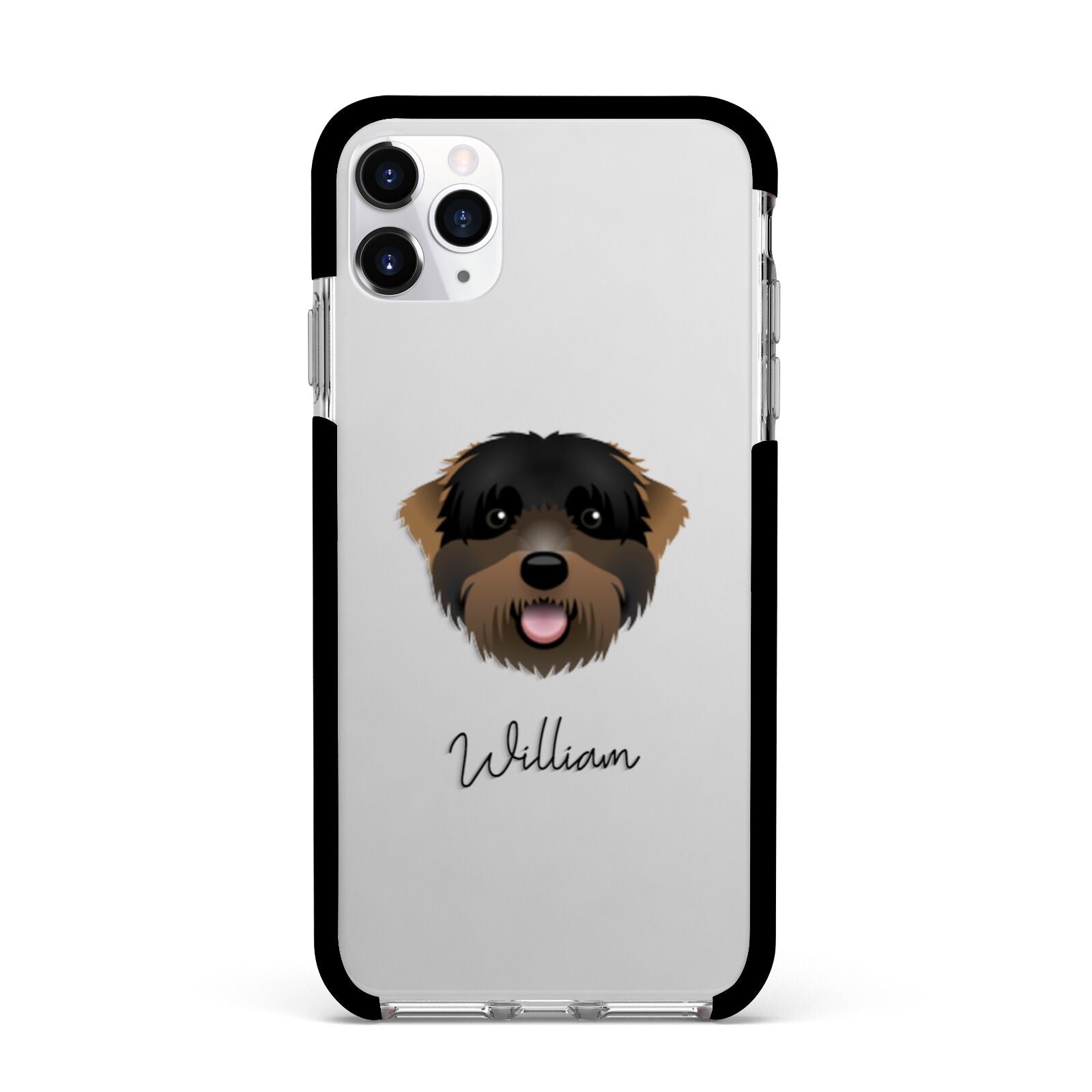 Black Russian Terrier Personalised Apple iPhone 11 Pro Max in Silver with Black Impact Case
