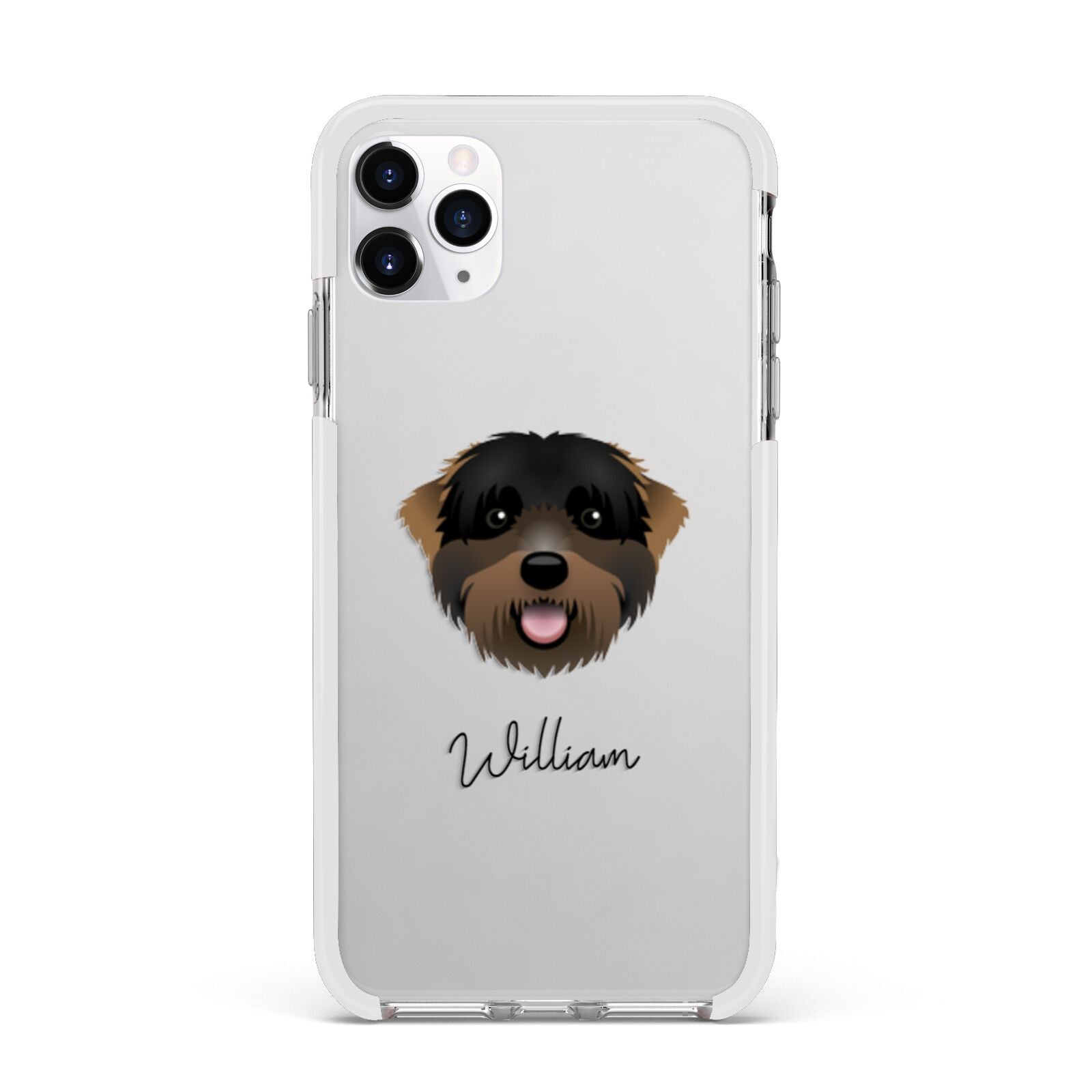 Black Russian Terrier Personalised Apple iPhone 11 Pro Max in Silver with White Impact Case