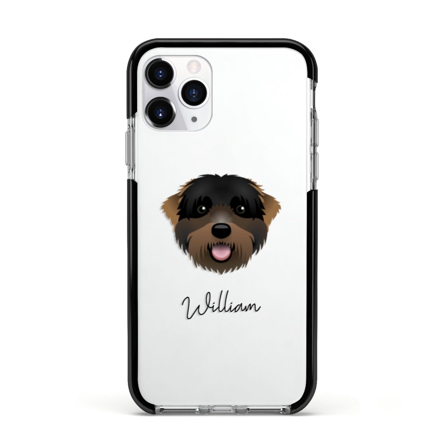 Black Russian Terrier Personalised Apple iPhone 11 Pro in Silver with Black Impact Case