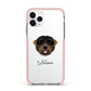 Black Russian Terrier Personalised Apple iPhone 11 Pro in Silver with Pink Impact Case