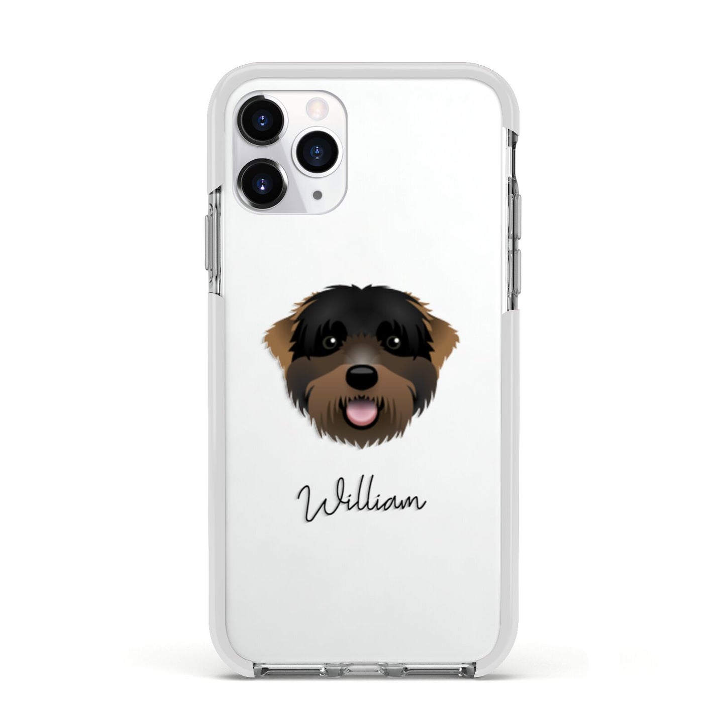 Black Russian Terrier Personalised Apple iPhone 11 Pro in Silver with White Impact Case