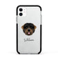 Black Russian Terrier Personalised Apple iPhone 11 in White with Black Impact Case