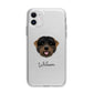 Black Russian Terrier Personalised Apple iPhone 11 in White with Bumper Case