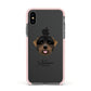 Black Russian Terrier Personalised Apple iPhone Xs Impact Case Pink Edge on Black Phone