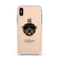 Black Russian Terrier Personalised Apple iPhone Xs Impact Case Pink Edge on Gold Phone