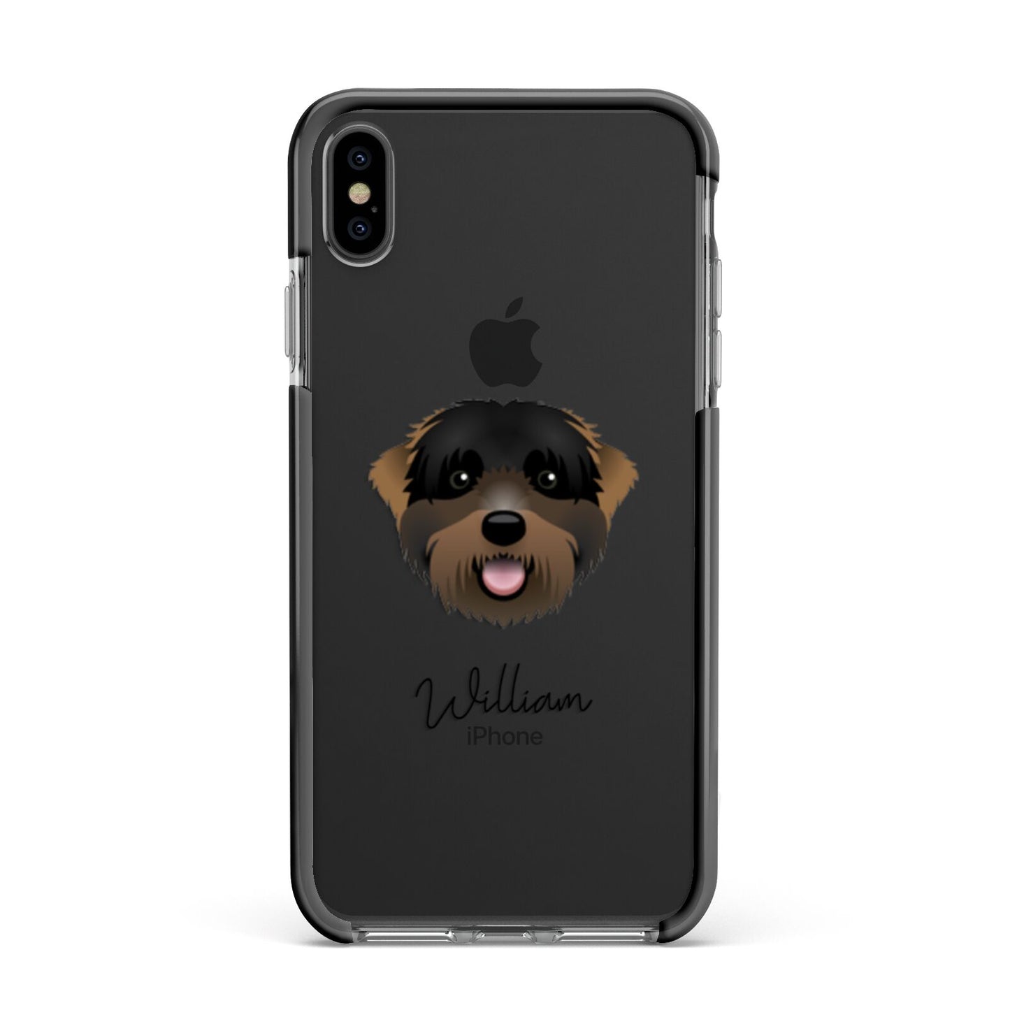 Black Russian Terrier Personalised Apple iPhone Xs Max Impact Case Black Edge on Black Phone