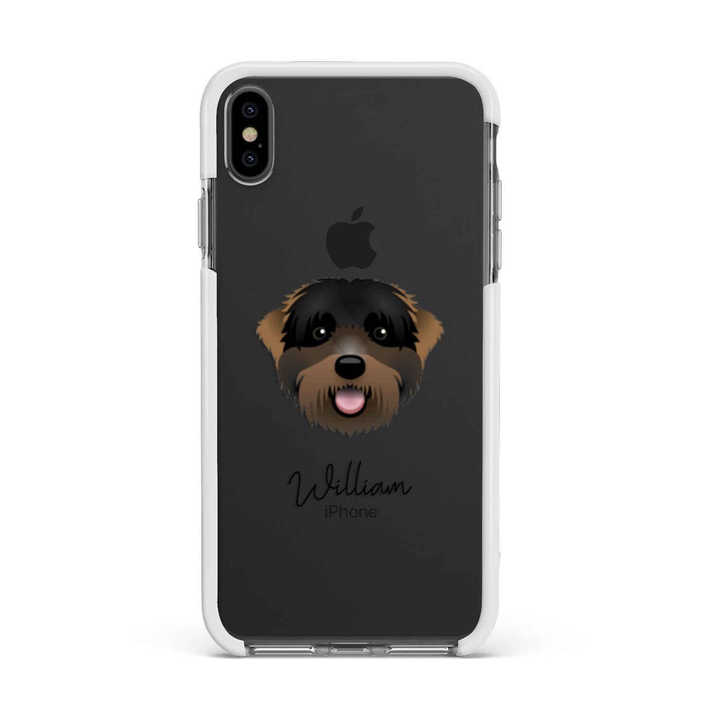Black Russian Terrier Personalised Apple iPhone Xs Max Impact Case White Edge on Black Phone
