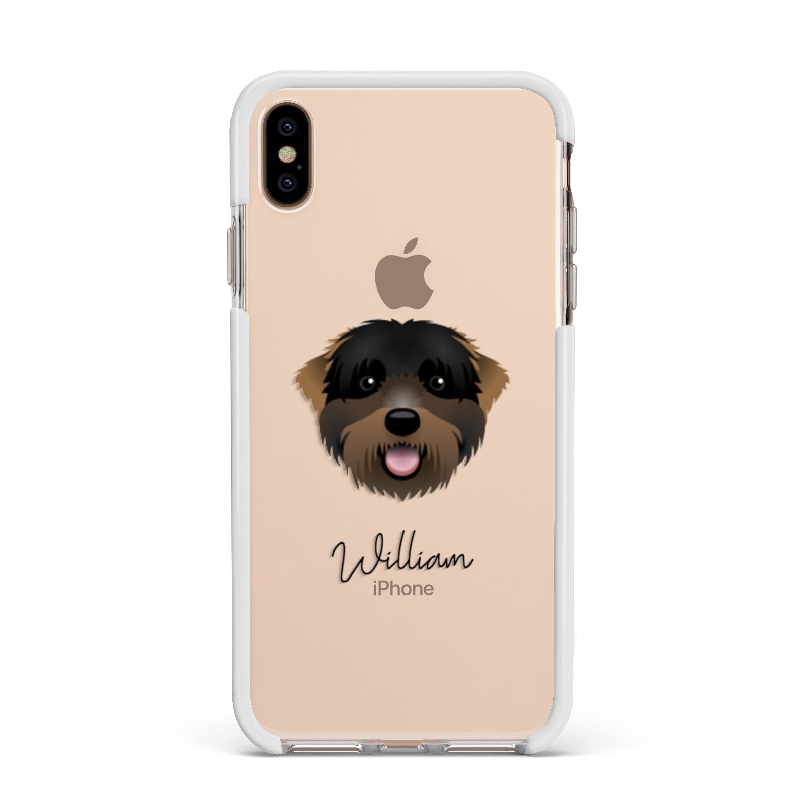 Black Russian Terrier Personalised Apple iPhone Xs Max Impact Case White Edge on Gold Phone