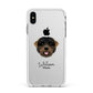Black Russian Terrier Personalised Apple iPhone Xs Max Impact Case White Edge on Silver Phone