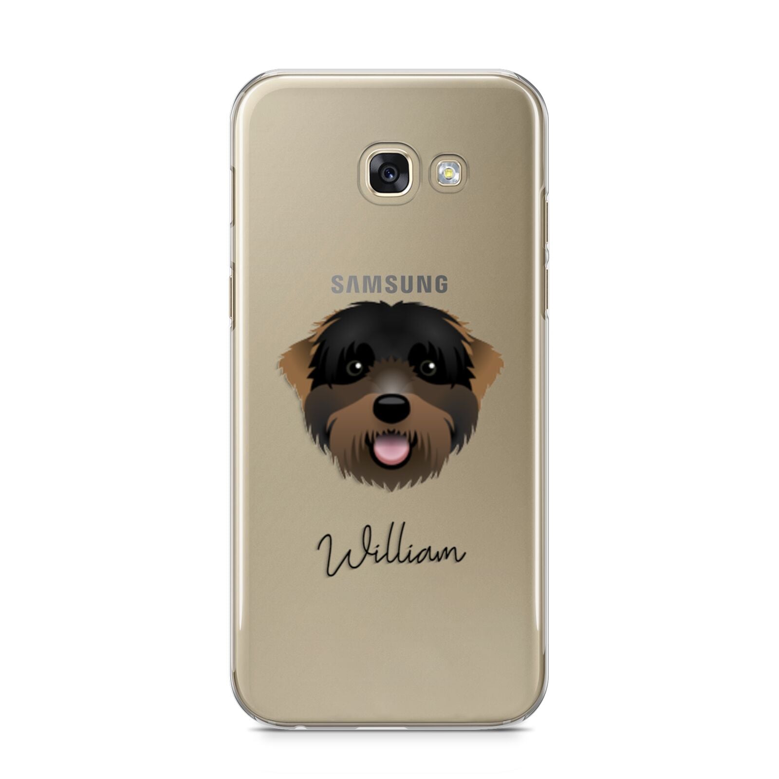 Black Russian Terrier Personalised Samsung Galaxy A5 2017 Case on gold phone