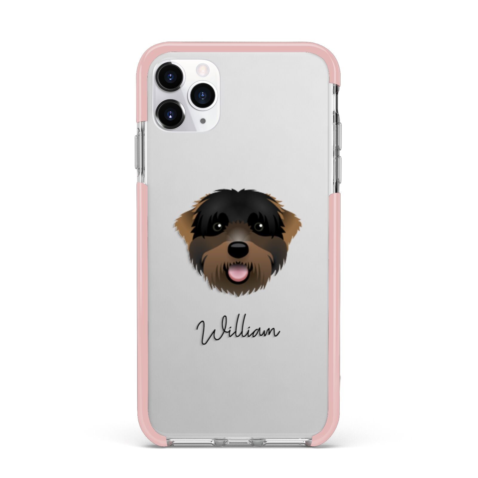 Black Russian Terrier Personalised iPhone 11 Pro Max Impact Pink Edge Case