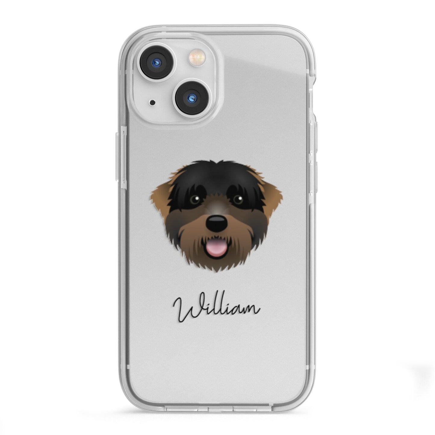 Black Russian Terrier Personalised iPhone 13 Mini TPU Impact Case with White Edges