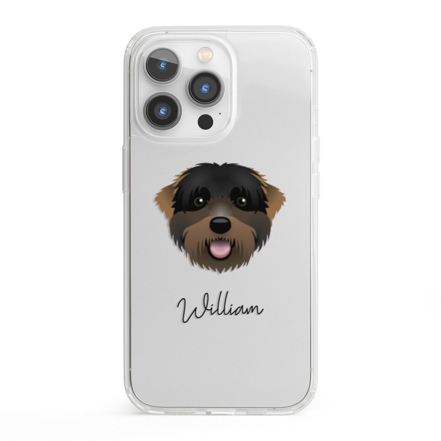 Black Russian Terrier Personalised iPhone 13 Pro Clear Bumper Case