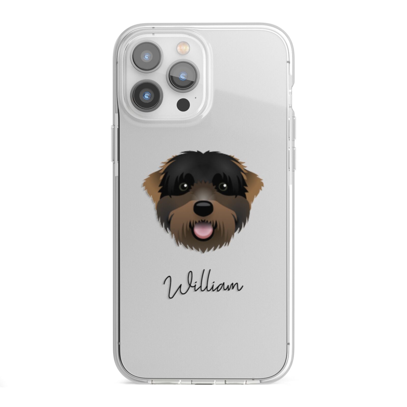 Black Russian Terrier Personalised iPhone 13 Pro Max TPU Impact Case with White Edges